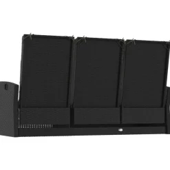 Loungebanken-vidaXL - Tuinbank Verstelbare met kussens - Zwart - poly rattan - 173x62x95 cm
