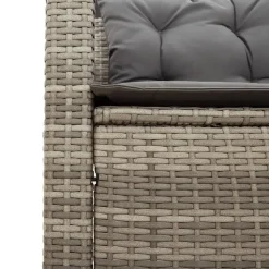 Loungesets-vidaXL - tuinbank voor 5 met kussens grijs poly rattan 3 stuks