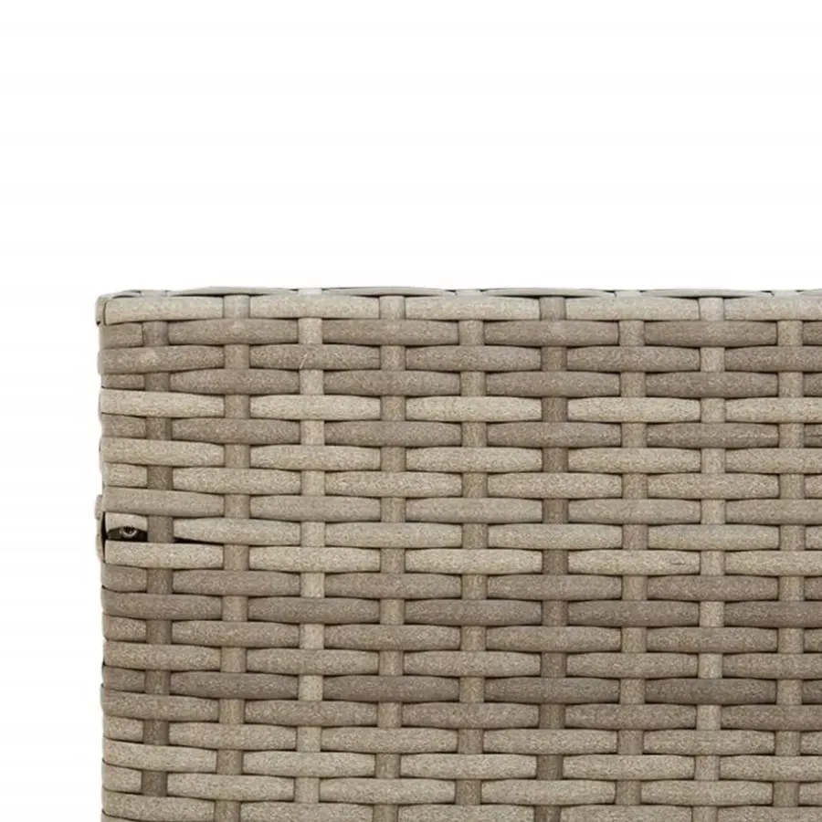 Loungesets-vidaXL - tuinbank voor 5 met kussens grijs poly rattan 3 stuks