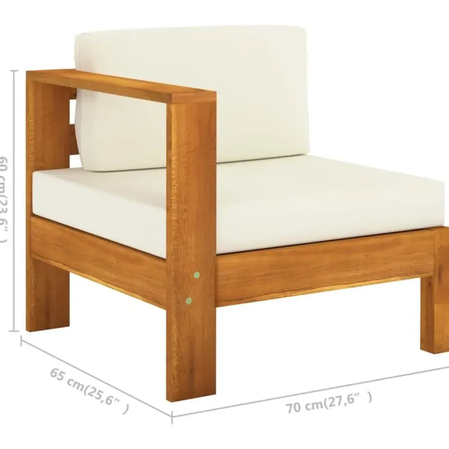 vidaXL - Tuinbank 4-zites - Wit - Acaciahout - Met kussens