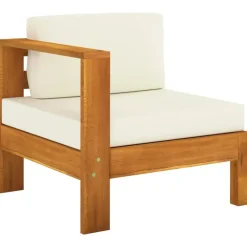 vidaXL - Tuinbank 4-zites - Wit - Acaciahout - Met kussens