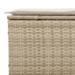 Loungebanken-vidaXL - Tuinbank 3-zits - Beige - Poly rattan - Met kussens