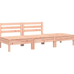 Loungebanken-vidaXL - Tuinbank 2-zits - Bruin - Hout - Met kussens en voetenbank