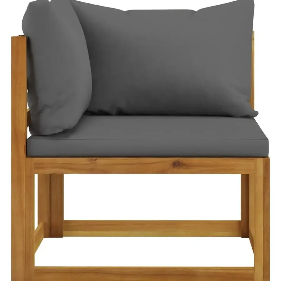 Loungebanken-vidaXL - Tuinbank 3-zits - Grijs - Acaciahout - Met kussens