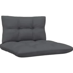 Loungebanken-vidaXL - Tuinbank 2-zits - Zwart - Grenenhout - Met antraciet kussens