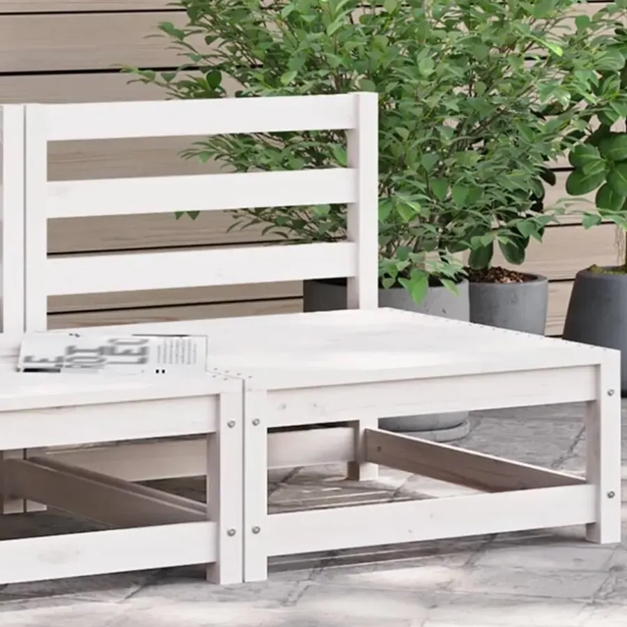Loungeset Elementen-vidaXL - Tuinbank zonder armleuningen - Wit - Grenenhout - 70x70 67 cm