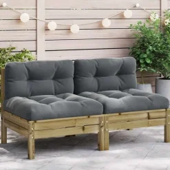 Tuinbanken-vidaXL - Tuinbanken zonder armleuninge - Bruin - Hout - 2 stuks