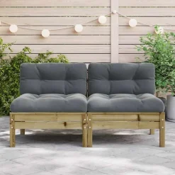Tuinbanken-vidaXL - Tuinbanken zonder armleuninge - Bruin - Hout - 2 stuks