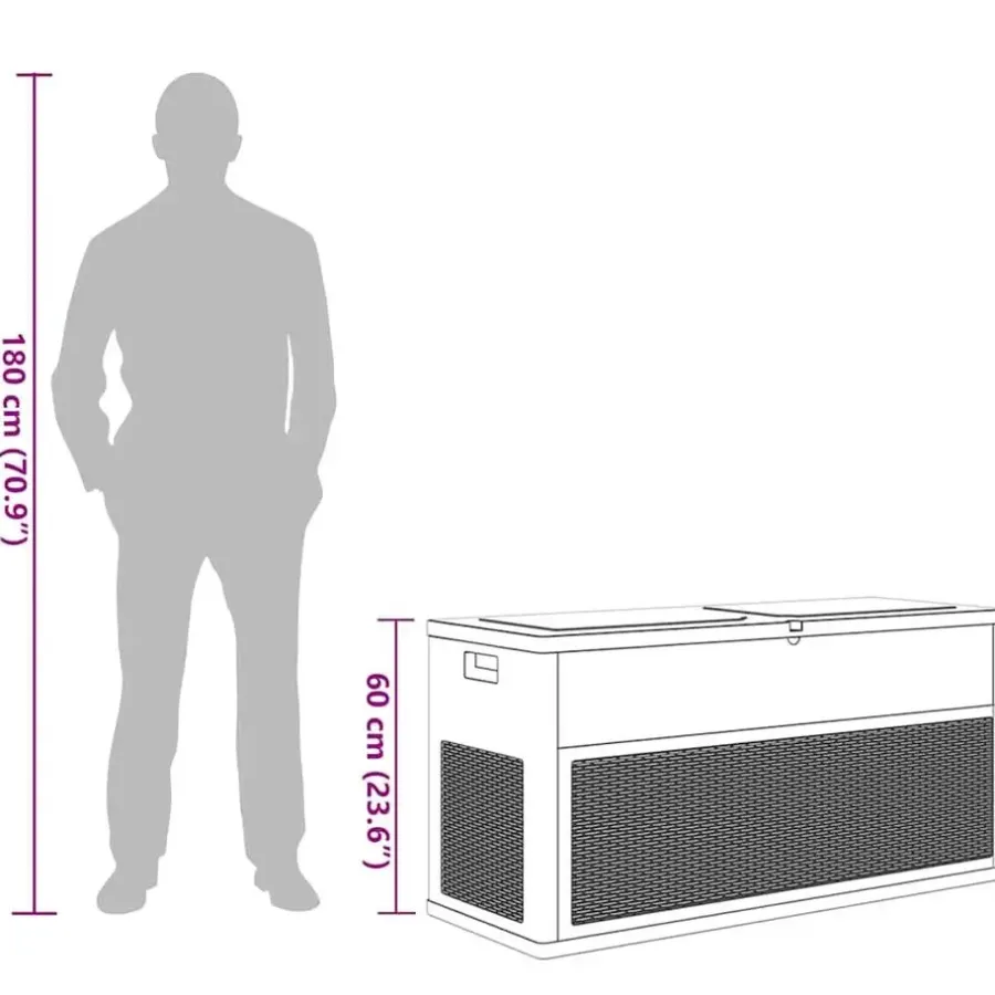 Kussenboxen-vidaXL - Tuinbox - Antraciet - Kunststof