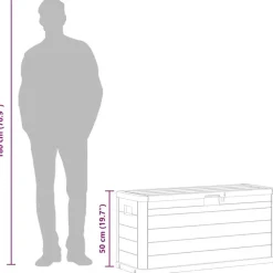 Kussenboxen-vidaXL - Tuinbox - Bruin - Kunststof