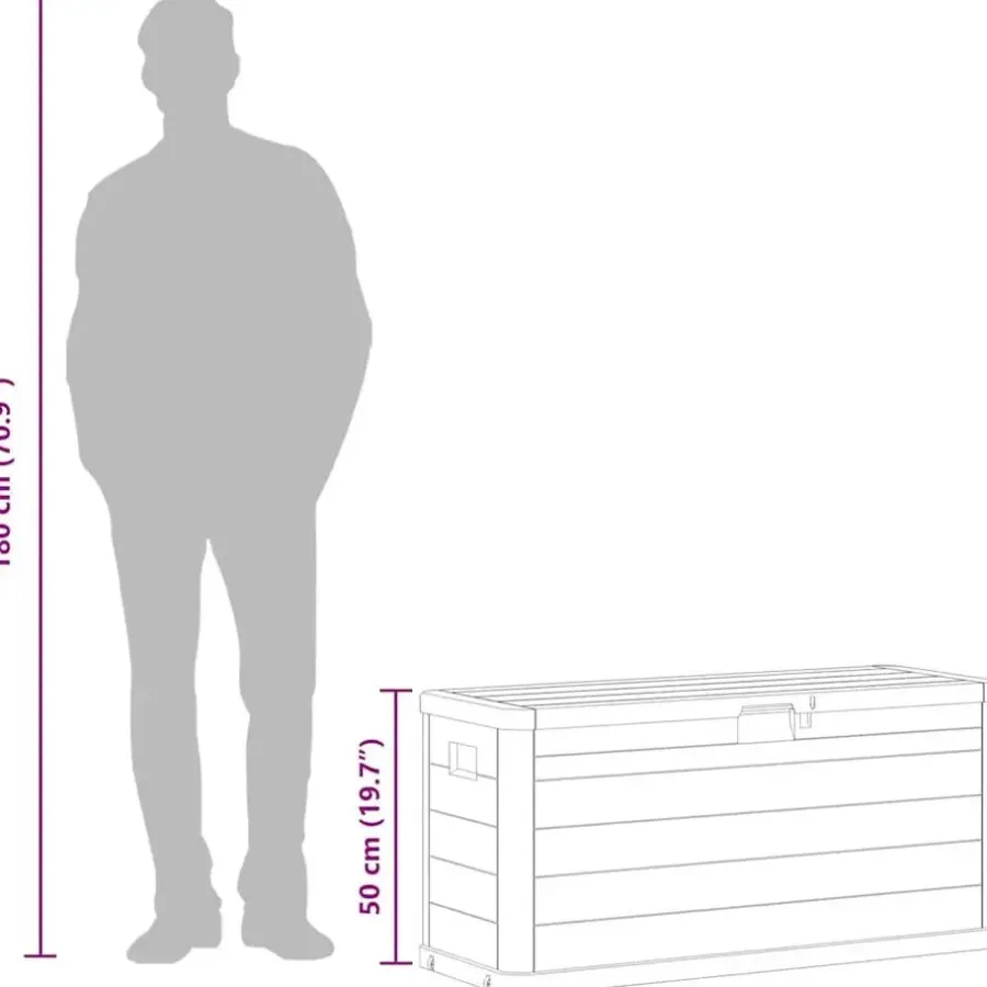 Kussenboxen-vidaXL - Tuinbox - Bruin - Kunststof