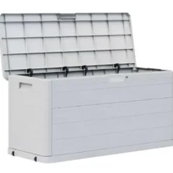 Kussenboxen-vidaXL - Tuinbox - Grijs - Kunststof