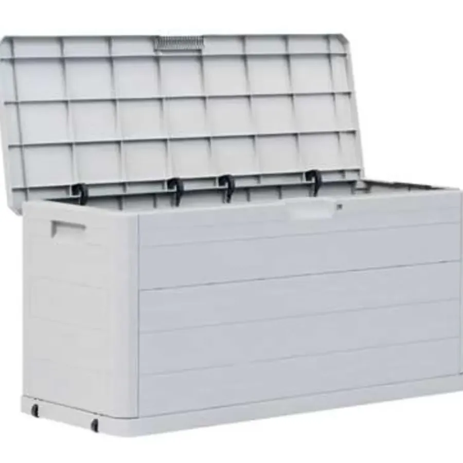 Kussenboxen-vidaXL - Tuinbox - Grijs - Kunststof