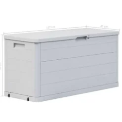 Kussenboxen-vidaXL - Tuinbox - Grijs - Kunststof