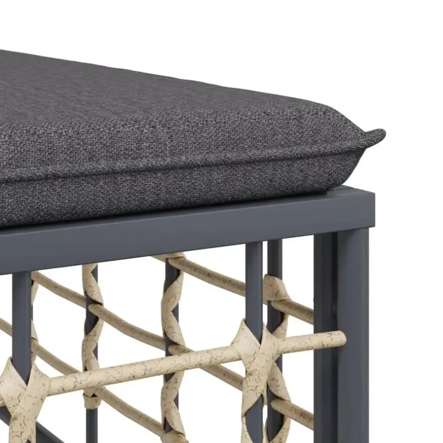 vidaXL - Tuinhoekbank - Antraciet - Poly rattan - Met kussens