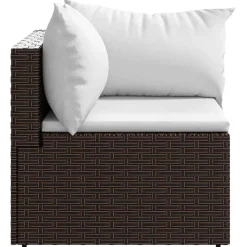 Loungeset Elementen-vidaXL - Tuinhoekbank - Bruin - Poly rattan - Met kussens