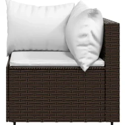 Loungeset Elementen-vidaXL - Tuinhoekbank - Bruin - Poly rattan - Met kussens