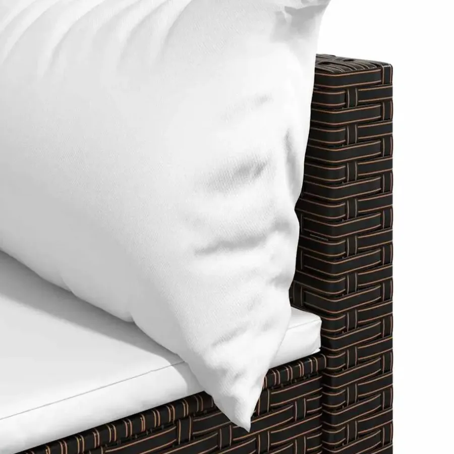 Loungeset Elementen-vidaXL - Tuinhoekbank - Bruin - Poly rattan - Met kussens