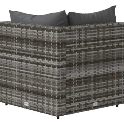 Loungeset Elementen-vidaXL - Tuinhoekbank - Grijs - Poly rattan - Met kussens