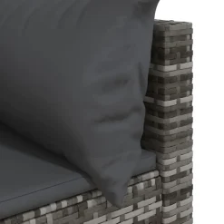 Loungeset Elementen-vidaXL - Tuinhoekbank - Grijs - Poly rattan - Met kussens