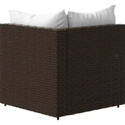 Loungebanken-vidaXL - Tuinhoekbanken - Bruin - Poly rattan - Met kussens