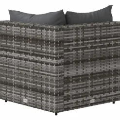 vidaXL - Tuinhoekbanken - Grijs - Poly rattan - 2 stuks - Met kussens