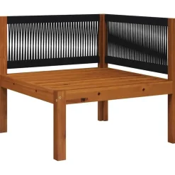 Loungeset Elementen-vidaXL - Tuinhoekbanken met kussens - Acaciahout & touw - 2 stuks