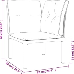 Loungeset Elementen-vidaXL - Tuinhoekstoelen - Zwart en grijs - Poly rattan - 2 stuks - Met kussens