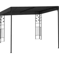 Terrasoverkappingen-vidaXL - Tuinhuisje - Antraciet - Stof - 3 x 3 x 2.5 m