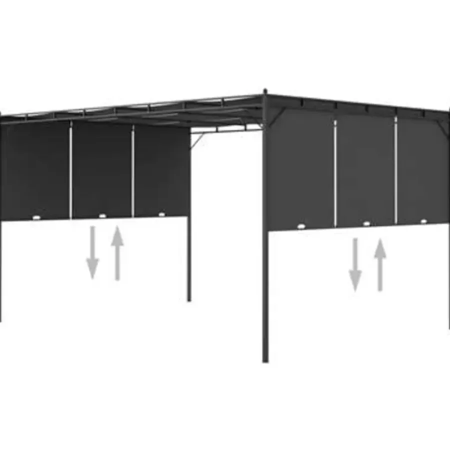 Terrasoverkappingen-vidaXL - Tuinhuisje - Antraciet - Polyester - 4 x 3 x 2.25 m