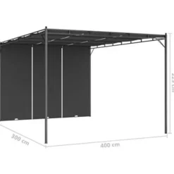 Terrasoverkappingen-vidaXL - Tuinhuisje - Antraciet - Polyester - 4 x 3 x 2.25 m