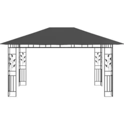 Terrasoverkappingen-vidaXL - Tuinhuisje - Antraciet - Stof - 4 x 3 x 2.73 m