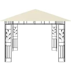 Terrasoverkappingen-vidaXL - Tuinhuisje - Crème - Stof - 3 x 3 x 2.73 m