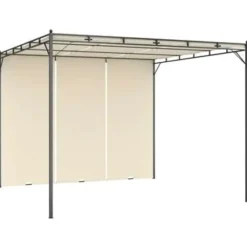 Terrasoverkappingen-vidaXL - Tuinhuisje - Crème - Stof - 3 x 3 x 2.25 m