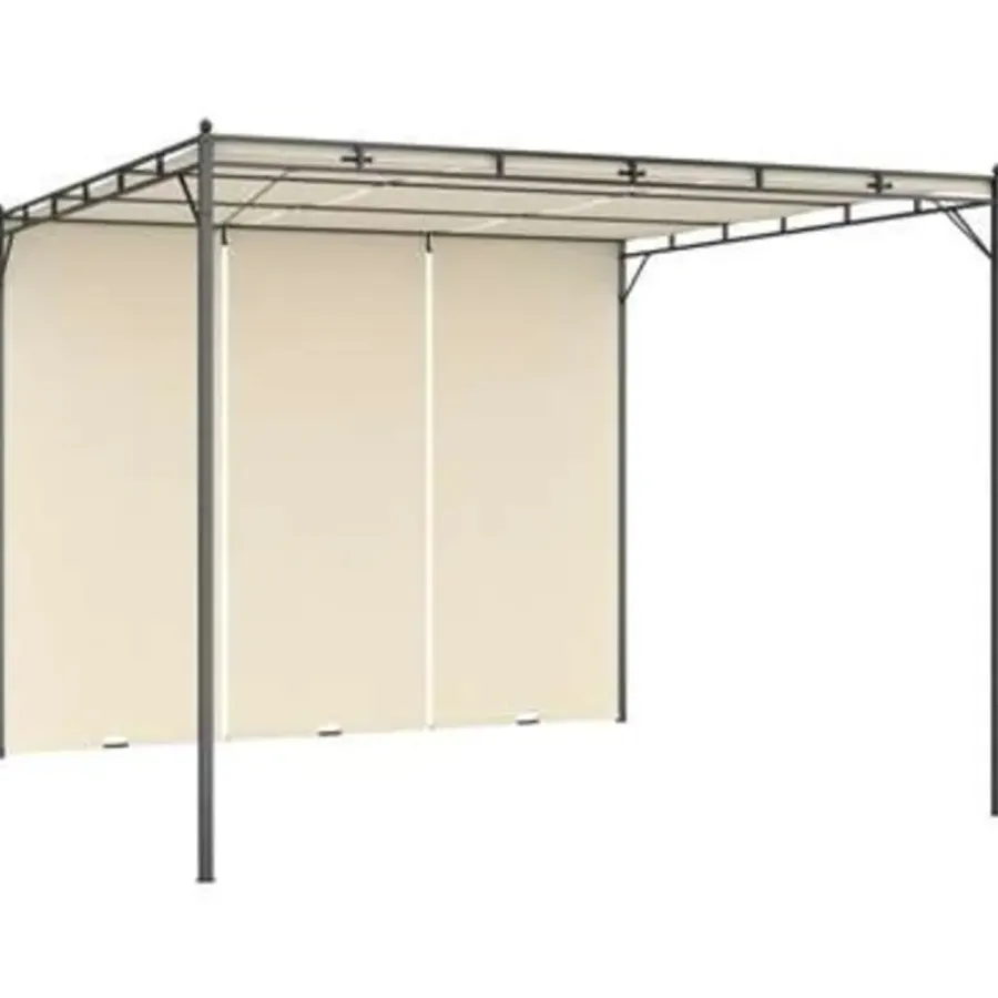 Terrasoverkappingen-vidaXL - Tuinhuisje - Crème - Stof - 3 x 3 x 2.25 m
