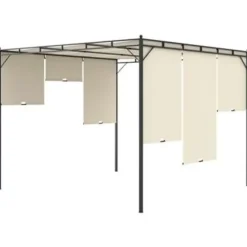 Terrasoverkappingen-vidaXL - Tuinhuisje - Crème - Stof - 3 x 3 x 2.25 m