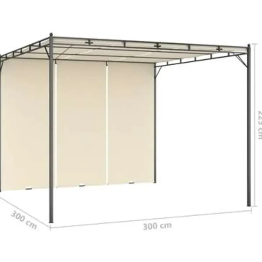 Terrasoverkappingen-vidaXL - Tuinhuisje - Crème - Stof - 3 x 3 x 2.25 m