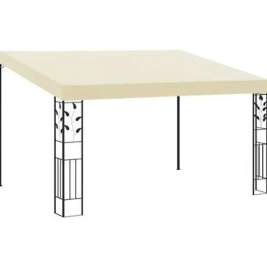 vidaXL - Tuinhuisje - Crème - Stof - 4 x 3 x 2.5 m