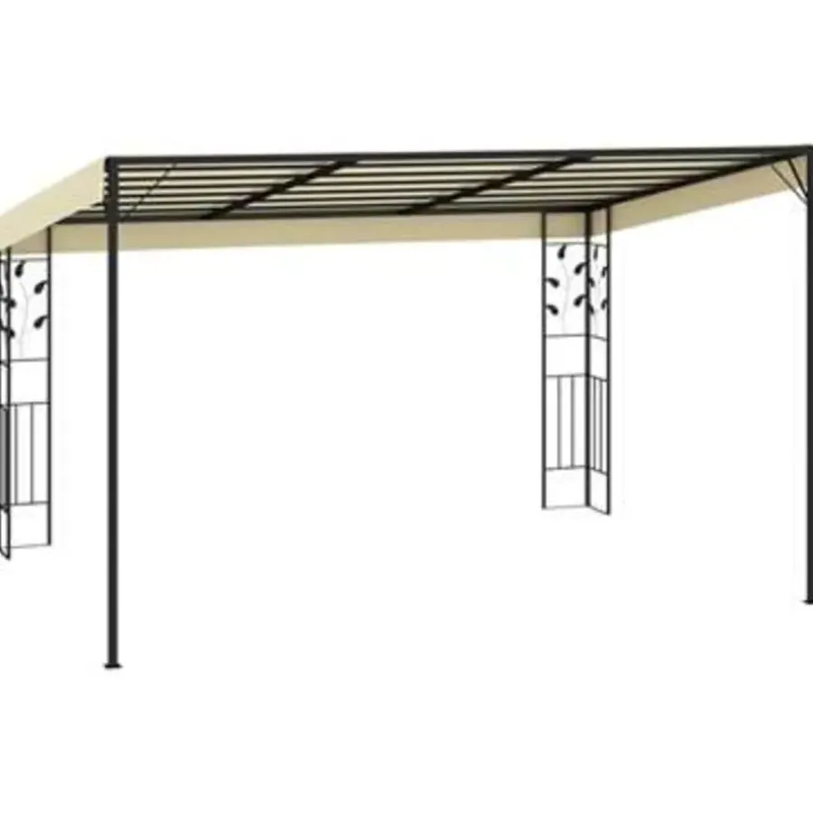 vidaXL - Tuinhuisje - Crème - Stof - 4 x 3 x 2.5 m
