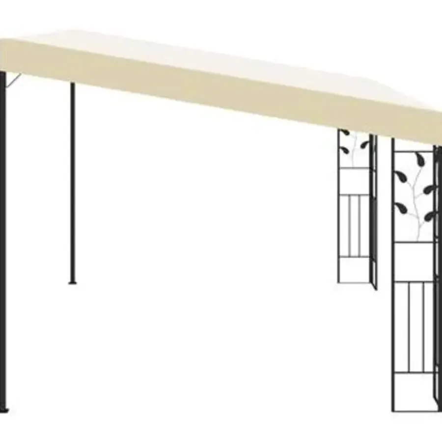 vidaXL - Tuinhuisje - Crème - Stof - 4 x 3 x 2.5 m