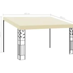 vidaXL - Tuinhuisje - Crème - Stof - 4 x 3 x 2.5 m