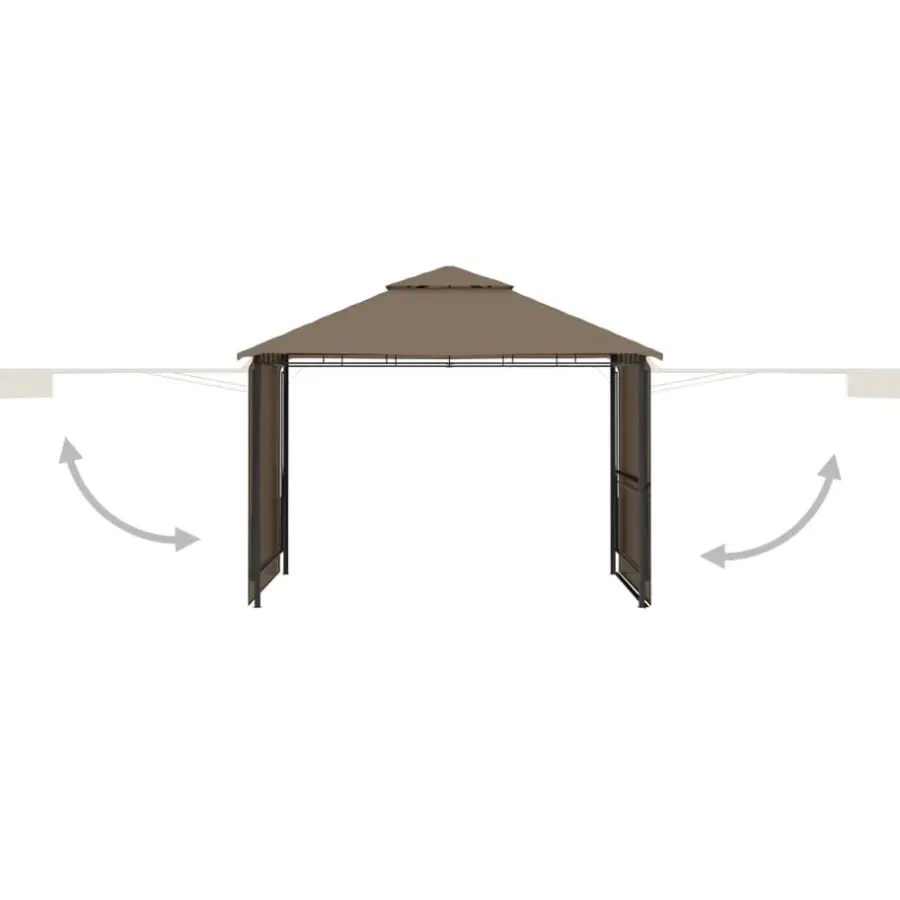 Terrasoverkappingen-vidaXL - Tuinhuisje - Taupe - Polyester