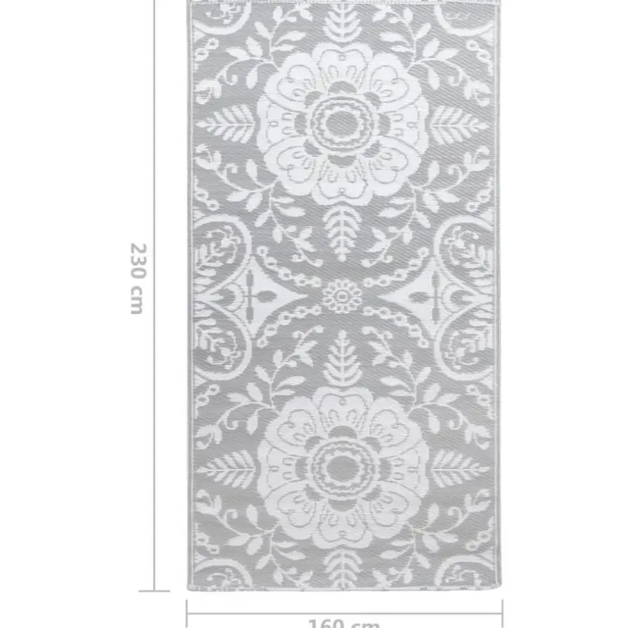 Buiten Vloerkleden|Buiten Vloerkleden-vidaXL - Tuinkleed - Grijs - Polyetheen - 160 x 230 cm