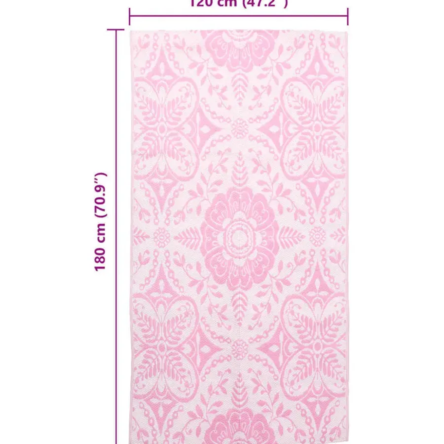 Buiten Vloerkleden|Buiten Vloerkleden-vidaXL - Tuinkleed - Roze - Polyetheen - 120 x 180 cm