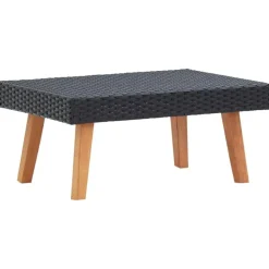 Loungesets-vidaXL - Tuinloungeset - Zwart - Poly rattan - 5 stuks - Met kussens