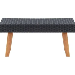 Loungesets-vidaXL - Tuinloungeset - Zwart - Poly rattan - 5 stuks - Met kussens