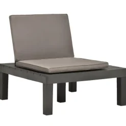 Loungeset Elementen-vidaXL - Tuinloungestoel - Antraciet - Kunststof