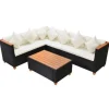 Loungesets-vidaXL - Tuinmeubilair - Zwart - Poly rattan