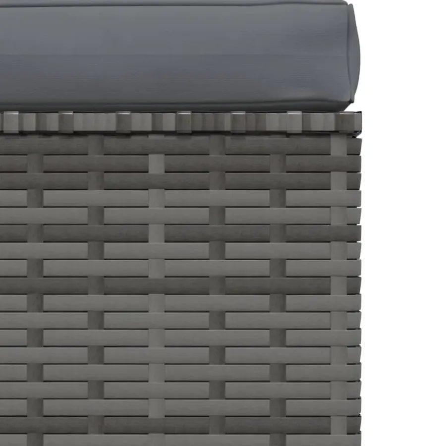 Loungeset Elementen-vidaXL - Tuinmiddenbank - Grijs - Poly rattan - Met kussens