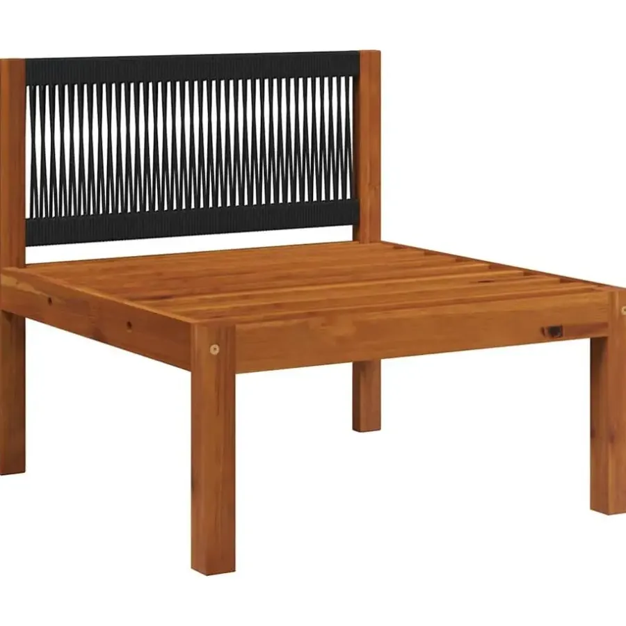 Loungeset Elementen-vidaXL - Tuinmiddenbank - Wit - Acaciahout - Met kussens